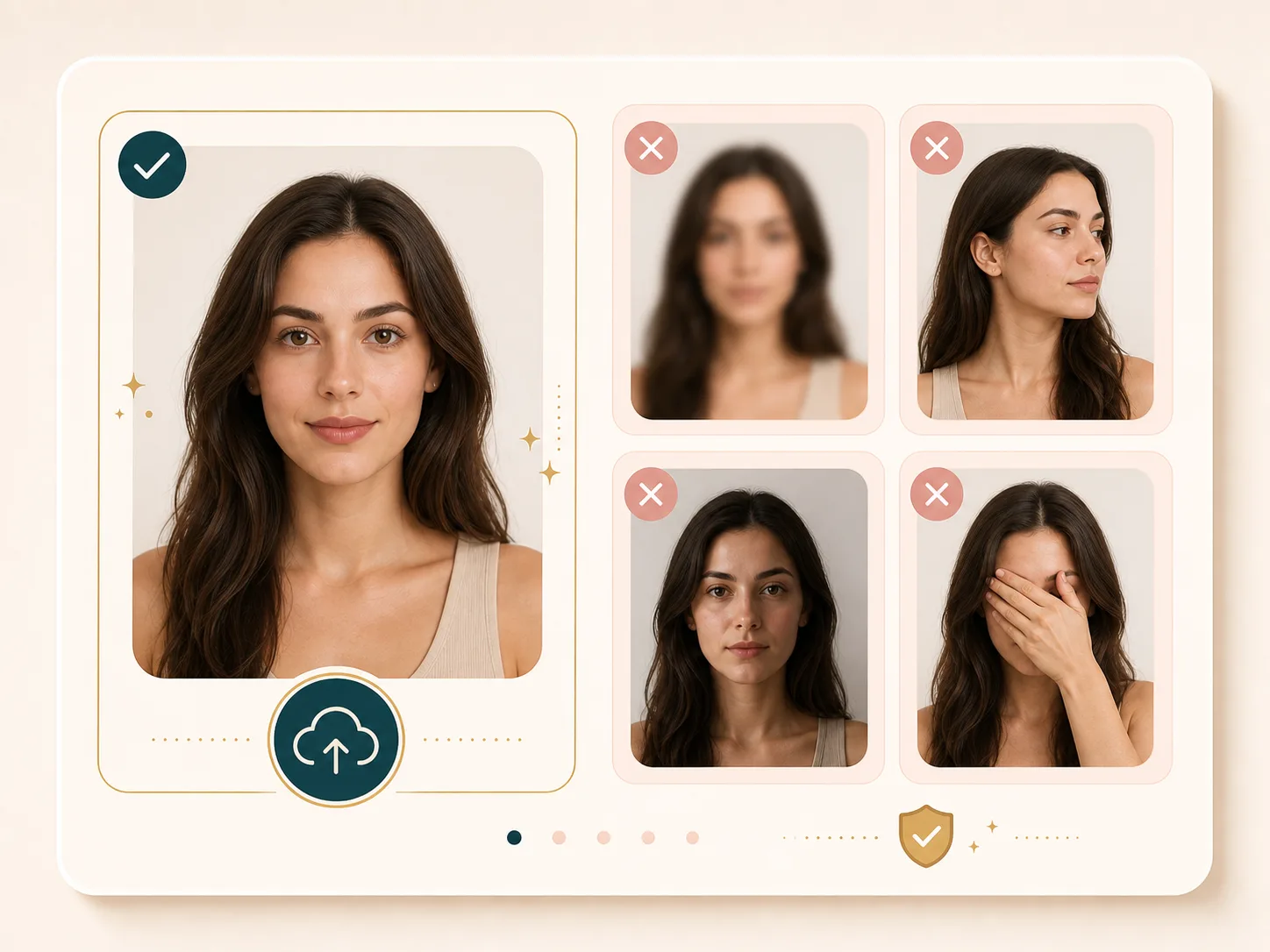 Upload guidance for clear portrait photos used in AI skin retouching