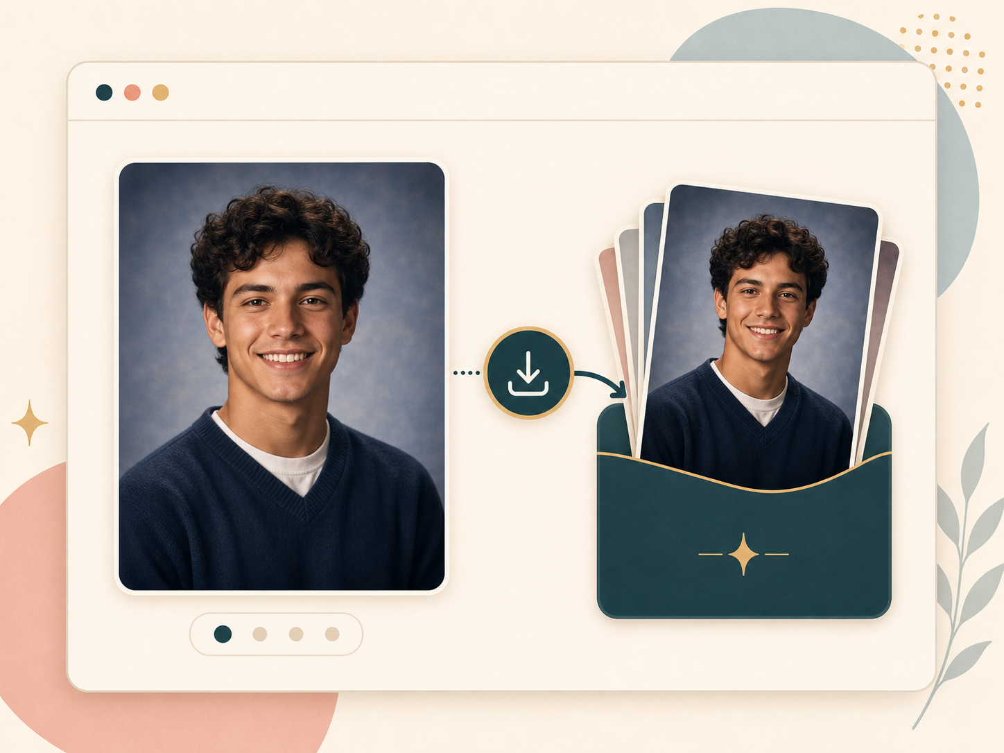 Generated AI yearbook portrait saved from the result page