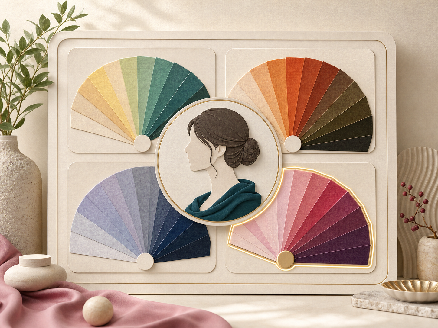 Feature image showing a 12 season AI color analysis result card