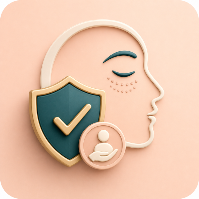 Icon showing a clear boundary for beauty only under eye results
