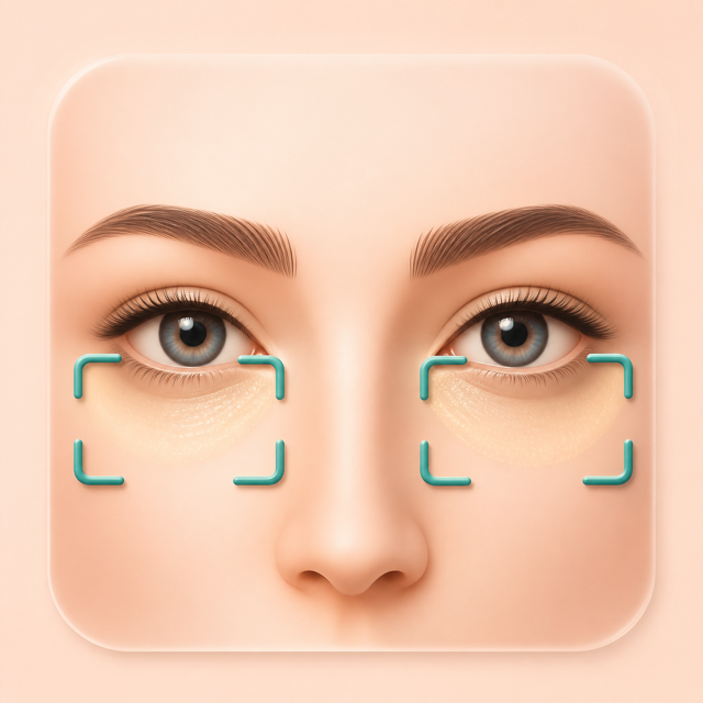 Icon showing a focused under eye area read