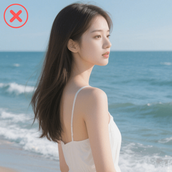 Incorrect: Angled or Side Photo