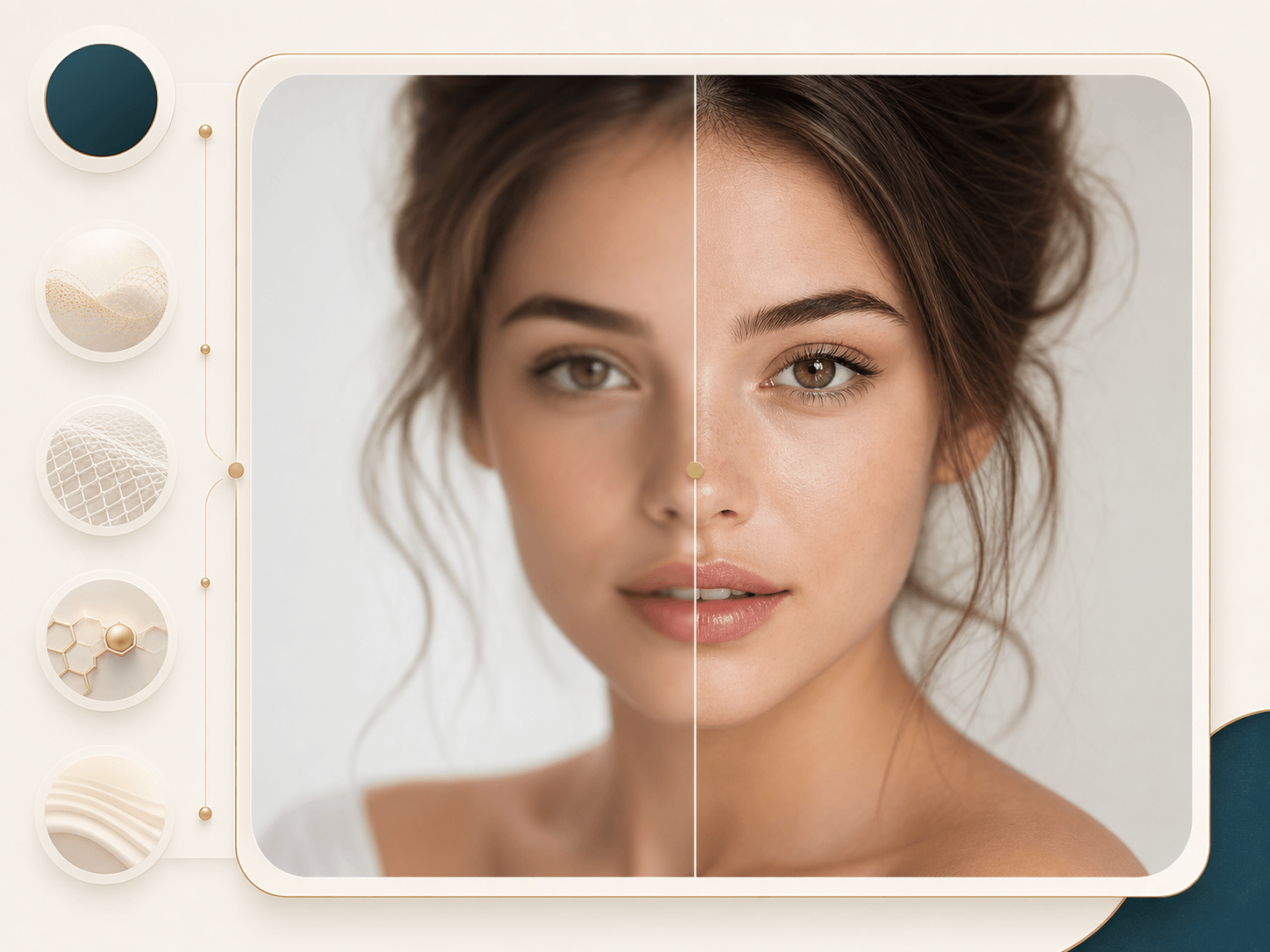 Face enhancer feature image showing a portrait before and after detail recovery
