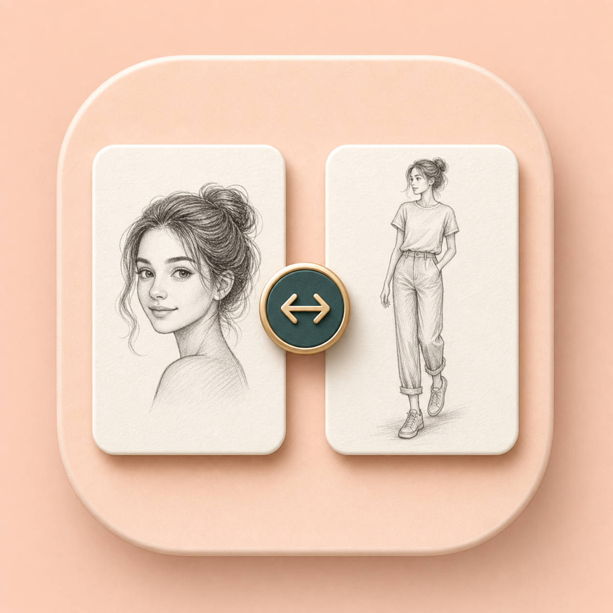 Icon showing head portrait and full body sketch options