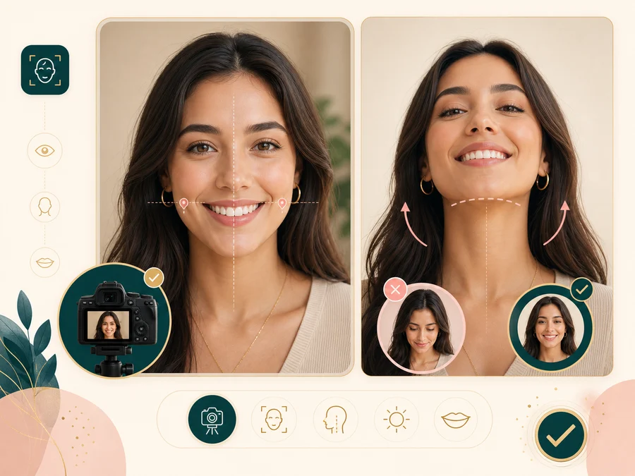 Expression naturalness analysis with relaxed portrait thumbnails