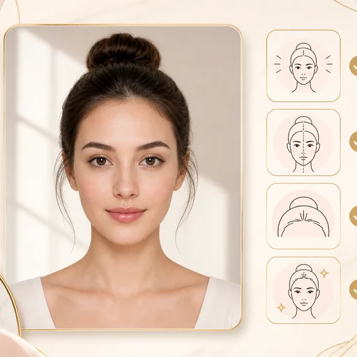 Icon showing portrait photo coaching with light and angle guidance