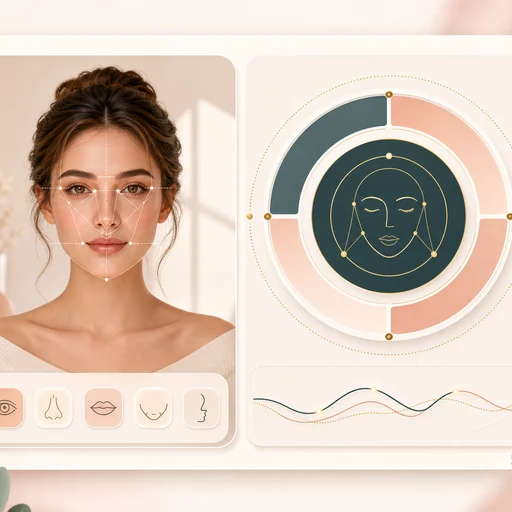 Icon showing a photogenic score gauge with small photo signal dots