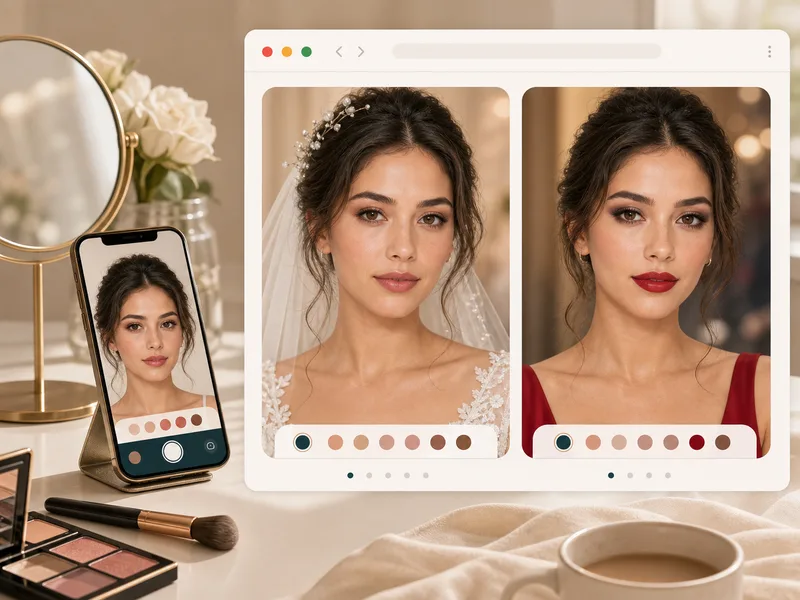 Makeup try-on previews for event and profile photo planning